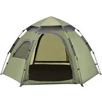 pro.tec Kuppelzelt, Personen: 3, »Nybro« Campingzelt für 2-3 Personen Pop Up Kuppelzelt Grün