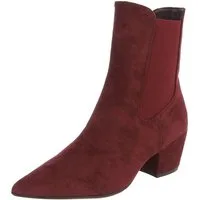 Ital-Design Damen Kniehochstiefel mit Blockabsatz, Schlupfform Chelseaboots (92078826) Blockabsatz Stiefeletten in Weinrot