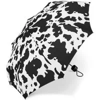 HAPPY RAIN Taschenregenschirm Regenschirm Kuh-Print, manuell, Ø 93 cm, windproof, 180T Polyester
