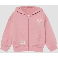 s.Oliver Sweatjacke Sweatshirt Jacke Oversized Kapuzen-Sweatjacke mit Front- und Rückenprint