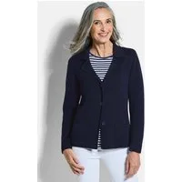 GOLDNER Jerseyblazer Milano-Ripp-Blazer mit Reverskragen Viskoseblazer mit aufgesetzte Taschen, Knopfverschluss und Langarm
