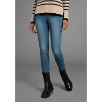 Arizona Slim-fit-Jeans Bund mit seitlichem Gummizugeinsatz schmale Passform, Röhrenjeans, Used-Waschung, hohe Leibhöhe