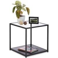 relaxdays Beistelltisch Glas mit 2 Ablagen (1-St)