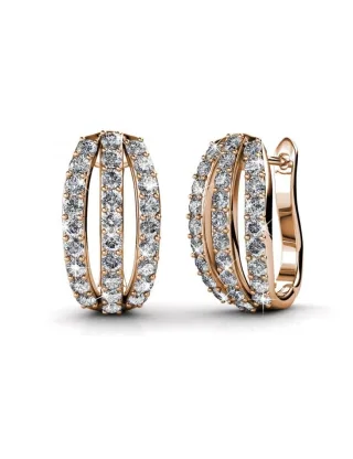 Elegante Ohrringe - Roségold und Kristall