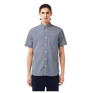 Lacoste - Hemd für Herren, Regulär, kurzärmlig (Weiß/Dunkles Marineblau)
