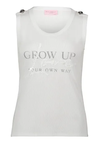 so cosy - Top mit Statement-Print weiß - Gr. - 36