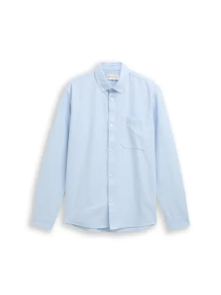 Denim Tom Tailor - Relaxed Fit Hemd aus Baumwolle light blue small stripe - Gr. - XL