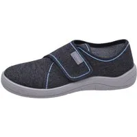 Fischer-Markenschuh Tim Hausschuh aus Jeansstoff, mit Baumwoll-Frotteefutter, gepolstertes Fußbett