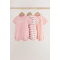 Next Strampler Strampelanzüge aus Jersey, 3er-Pack (3-tlg)