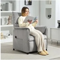 HOMCOM Relaxsessel Elektrisch Fernsehsessel mit Liegefunktion, Bürstenloser Motor (Liegesessel mit Memory-Funktion, 1-St., TV Sessel), Samtimitat, Taschenfedern, Fernbedienung Creme