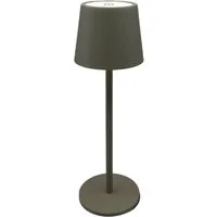 Coen Bakker Deco BV LED Außen-Tischleuchte Portable Light, mehrere Helligkeitsstufen, LED, warmweiß, kaltweiß, neutralweiß, USB dimmbar touch Metall taupe matt 40 LED 26,5cm