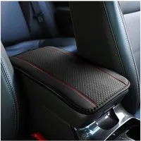 LuxusKollektion Armlehne Armlehnenkissen Leder Bezug Mittelkonsole Auto SUV Schwarzrot