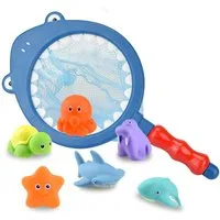 Bwecuy Wasserspielzeug Badespielzeug Baby,Wasserspielzeug Kinder, Badewannenspielzeug Pool Schwimmbad Spielzeug (Schimmelfreies 7 Stück)