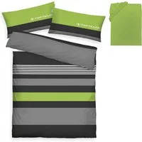 TOM TAILOR HOME Bettwäsche Carl in Gr. 135x200 oder 155x220 cm, Renforcé, 3 teilig, mit GRATIS-Zugabe: Spannbettlaken, 100% Baumwolle, mit Reißverschluss