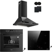KB Elements Backofen-Set Einbaubackofen 60 cm mit 4-Zonen Induktionskochfeld 60cm, AQUA CLEAN, Herdset mit Air Fry, Flexzone und einfacher Installation
