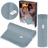 Kinderdecke MUSLIN BLANKET, lionelo, 6 Lagen/100% Baumwolle/ganzjährig/weicher Musselin/Fransen