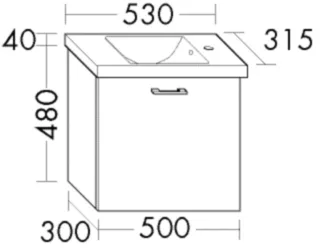 Burgbad Keramik-Waschtisch+Waschtischunterschrank System 30 Preisgruppe 4 Sana Perlgrau SGGX053F6563C0001