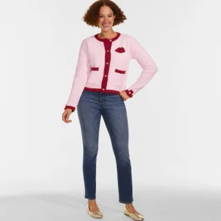 Lands' End Lulu Guinness Strickblazer, Damen,  Pink, Polyester/Nylon/Polyester-Mischung, by Lands' End