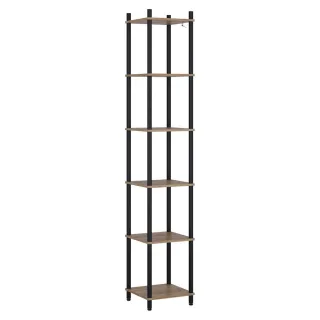 Vicco Eckregal, Eiche, Anthrazit, Holzwerkstoff, Rechteckig, 30x163.5x30 cm, Wohnzimmer, Regale, Bücherregale