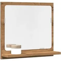 furnicato Wandspiegel Spiegelschrank 40x11x37 cm Artisan-Eiche mit Ablage, Holzwerkstoff und (1-St), Wasserfestes Badregal mit Stauraum und Wandmontage für Badezimmer
