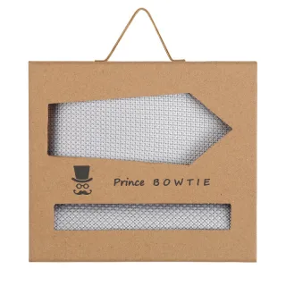 prince bowtie - Set Krawatte+Tuch Micro silber - Gr. - OS