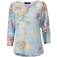 Aniston CASUAL Langarmshirt mit großflächigem Blumendruck und Vögeln