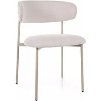 Lookway Polsterstuhl ELYSE KASCHMIR Stuhl in Beige mit kaschmirfarbenen Metallbeinen