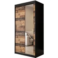 ABIKS MÖBEL Schwebetürenschrank OLD STYLE T2 Schlafzimmerschrank mit Spiegeln, Kleiderstange, Regalen
