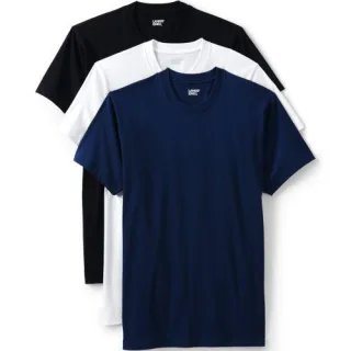 Kurzarm-Shirt mit Rundhalsausschnitt (3er-Set), Herren,  Weiß, Baumwolle, by Lands' End