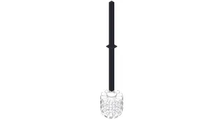 Giese WC Bürste, Stiel in schwarz matt, Bürstenkopf weiss, 81186-14 81186-14
