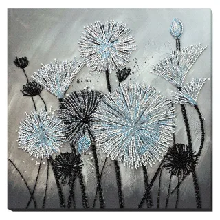 Perlen-Stickbild "Pusteblume abstrakt", 30 x 30 cm