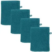 REDBEST Waschhandschuh Waschhandschuh "Oceanside" 4er-Pack, Leichtfrottier, Leichtfrottier Uni