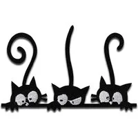 Mono-Quick Aufnäher Bügelbild, Aufbügler, Applikationen, Patches, Flicken, zum aufbügeln, Polyester, Drei Katzen Tier - Größe: 8,8 x 5,5 cm