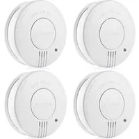 smartwares Rauchmelder (4er Set Brandmelder mit 5 Jahres Batterie, Weiß, Ø 10cm)