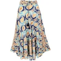 Guru-Shop Minirock Langer Boho Stufenrock, Maxirock Hippie chic,.. alternative Bekleidung