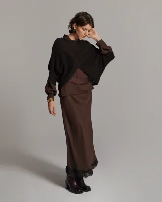 Summum - Skirt Light twill Dark chocolate - Gr. - 38