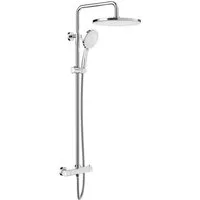 Rainsworth Duschsystem mit Thermostat, 3 Strahlart(en), komplett-set, 92-126 cm Duschstangen Edelstahl Duschamaturenset Wassersparend