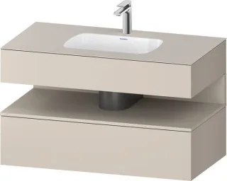 Duravit Qatego Einbauwaschtisch mit Konsolenwaschtischunterbau Taupe Matt 1000x550x600 mm - QA478608 QA4786083910000