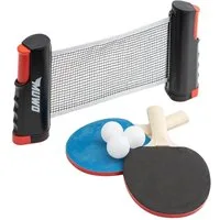 MUWO Tischtennisschläger Tischtennis Set mit Schlägern, Netz und Bälle (Set mit 2x Schlägern, 3x Bällen, 1x Netz und 2x Netzhalterungen), für glatte und raue Tischoberflächen geeignet