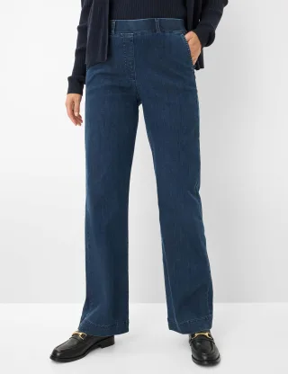 Raphaela by Brax Damen Marlenehose Style PAM FLARED, denim dunkelblau, Gr. 34