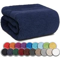 NatureMark Saunatuch Frottier Saunatücher 80x200cm, 100% Baumwolle (1-St), Premium Qualität SAUNATUCH Sauna-Handtuch, 80x200cm, Navy blau