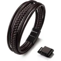 SERASAR Lederarmband Leder Herrenarmband "Braid" (Klassisch, elegant, casual, 1-tlg), aus Echtleder, Länge durch Extraglied verstellbar