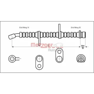 Metzger Bremsschlauch hinten Honda Civic Crx 1,6