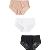 Next Slip 3er-Pack Nahtlose Slips mit Spitze, Midi (3-St)