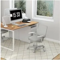 Vinsetto Bürostuhl mit Drehfunktion, höhenverstellbar (ergonomisch Schreibtischstuhl, 1 St), für Home-Office, Polyester, Grau