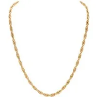 salazar.plus Edelstahlkette Luxus Kordelkette Rope aus vergoldetem Edelstahl geflochten, delstahl Kordelkette vergoldet – Länge 50cm, Breite 2mm, Rope Design