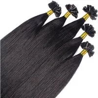 hair2heart Echthaar-Extension Premium Remy Bonding Extensions #2/0 Schwarz 60cm