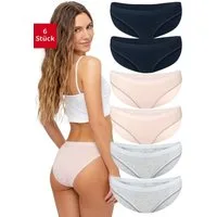Fabio Farini Bikinislip Damen Unterhose - Frauen Pantys aus Baumwolle (Packung, 6-St) im sportlich modischen Bikini-Style
