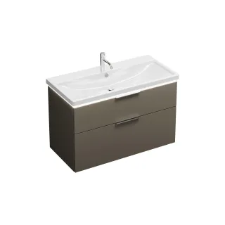 Burgbad Keramik Waschtisch-Set Eqio Grau Hochglanz/Alpinweiss, SEZA103F2010C0001 SEZA103F2010C0001