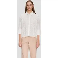 QS Kurzarmbluse Bluse Oversize-Bluse aus Broderie Anglaise